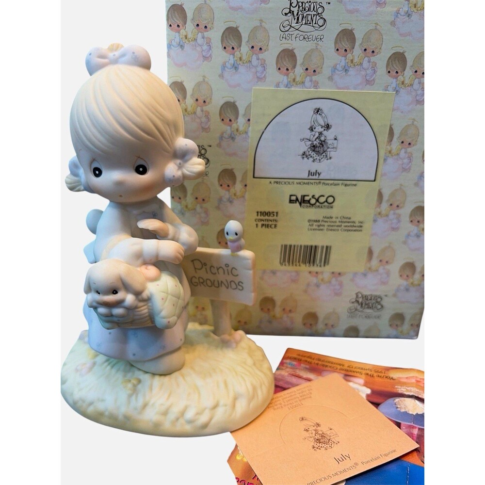 Precious Moments July Porcelain Figurine 1988 Samuel J. Butcher Boxed